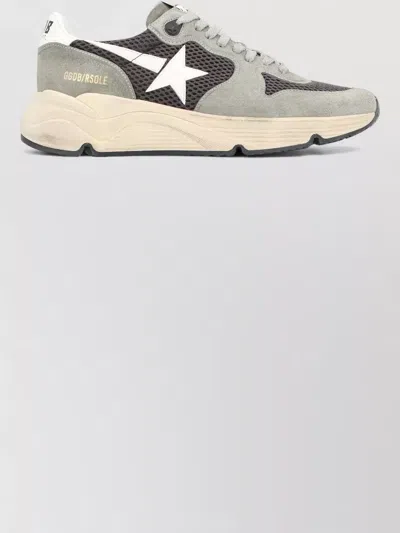 Golden Goose Running Sole Sneakers Suede Mesh Leather In Gray