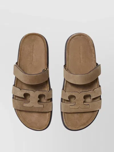 Tory Burch Ines Suede Triple-band Sport Mule Sandals In Brown