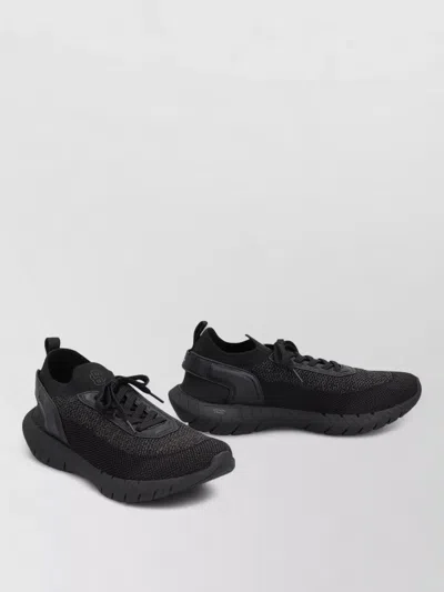 Hugo Boss Mesh Upper Sock Sneakers Pull Tab Sole In Black