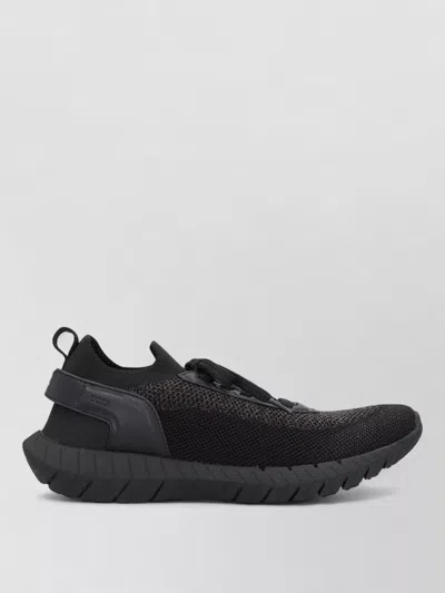 Hugo Boss Mesh Upper Sock Sneakers Pull Tab Sole In Black