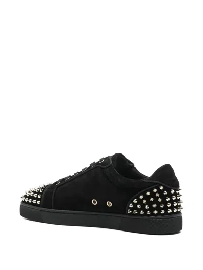 Christian Louboutin Seavaste 2 Leather Sneakers Eyelet Studs In Black
