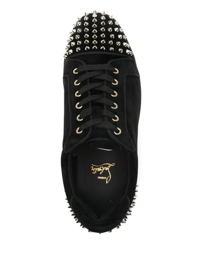 Christian Louboutin Seavaste 2 Leather Sneakers Eyelet Studs In Black