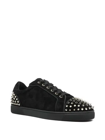 Christian Louboutin Seavaste 2 Leather Sneakers Eyelet Studs In Black