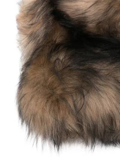 Dolce & Gabbana Women Shearling Hat In Brown