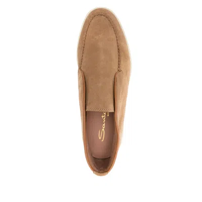 Santoni Suede Ankle Boot In Brown