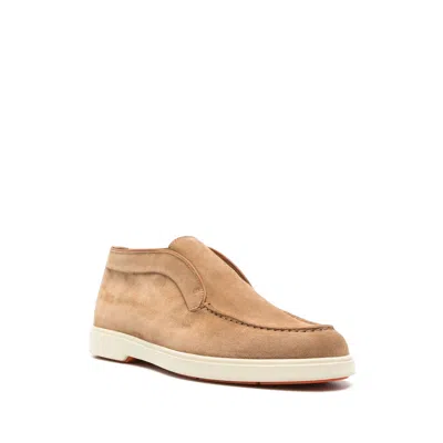 Santoni Suede Ankle Boot In Brown