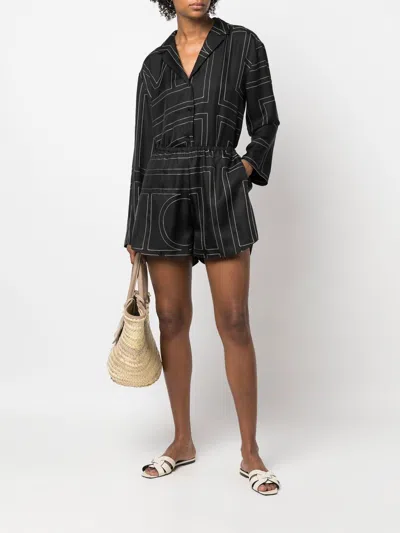 Totême Toteme Silk Pajama Shorts In Black