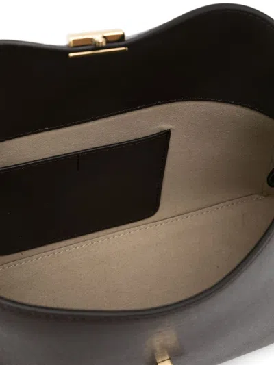 Totême Leather Clutch Bag Adjustable Strap In Brown