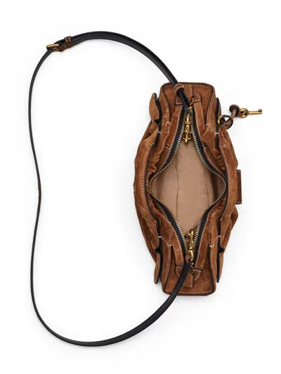 Marc Jacobs Small Leather Satchel Shoulder Bag Key Detail In Brown
