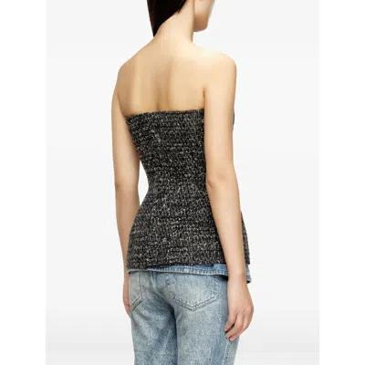 Diesel Tops Gray, Black In Black