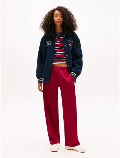 Tommy Hilfiger Tommy Jeans Archive Interlock Track Pant In Red