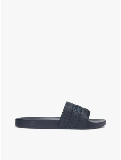 Tommy Hilfiger Hilfiger Perforated Pool Slide In Blue