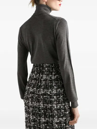 Dolce & Gabbana Turtleneck Knit Pullover Long Sleeve Style In Gray