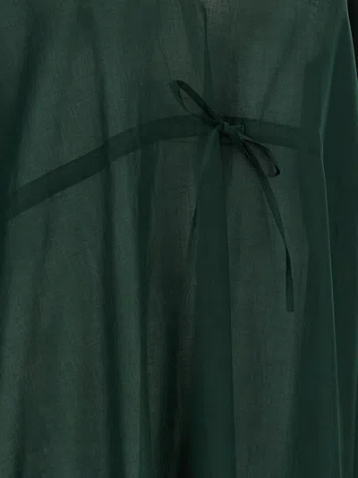 Eres Batwing Sleeve Drawstring Volier Midi Dress In Green
