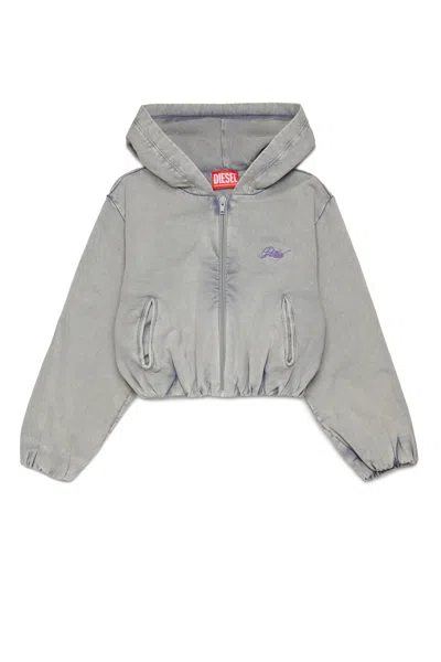 Diesel Sfenerdi Zip Hoodie In Gray