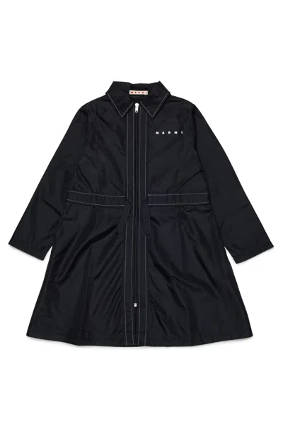 Marni Zip Coat In Black
