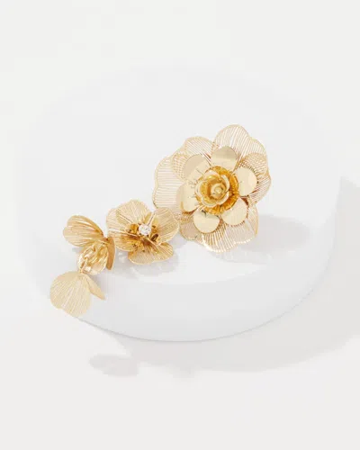 White House Black Market Floral Linear Earrings |  In Gold