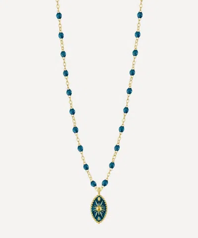 Gigi Clozeau 18ct Gold Karma Jungle Resin Bead Pendant Necklace In Gold