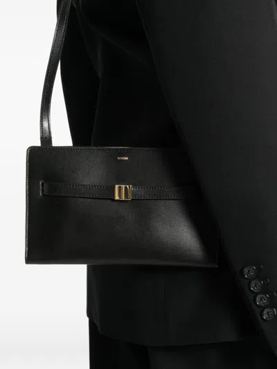Totême Toteme Belted Leather Crossbody Bag In Black