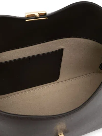 Totême Leather Clutch Bag Adjustable Strap In Brown