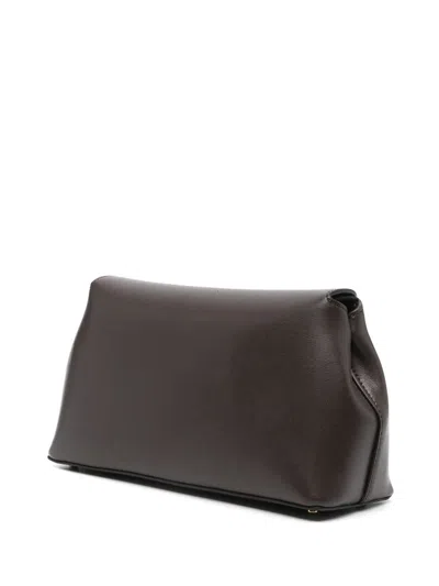 Totême Leather Clutch Bag Adjustable Strap In Brown
