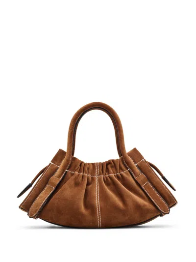 Marc Jacobs Small Leather Satchel Shoulder Bag Key Detail In Brown
