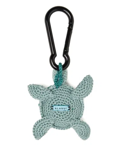 Alanui Crochet Turtle Keyring Aquatic Motif In Blue