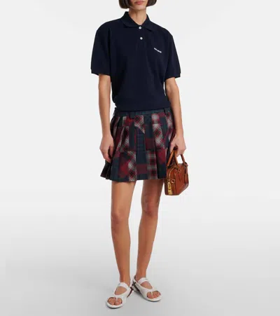 Miu Miu Fabric And Suede Gymnasium Ballet Flats In White