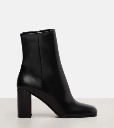 Prada Logo Leather Ankle Boots In Multi