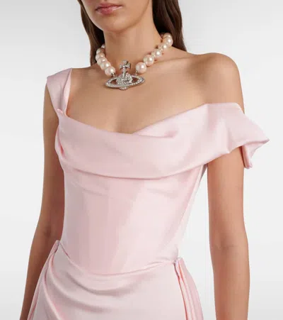 Vivienne Westwood Nova Grace Draped Asymmetric Gown In Multi