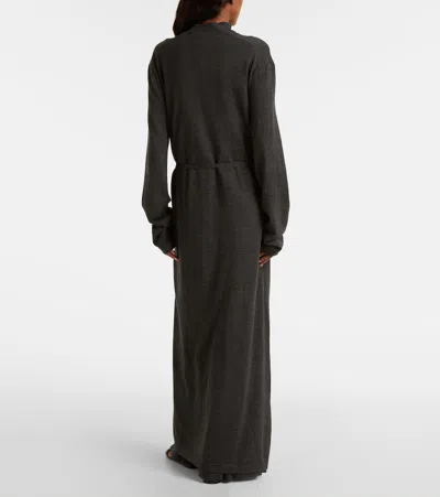 Khaite Alek Wool Wrap Cardigan In Black