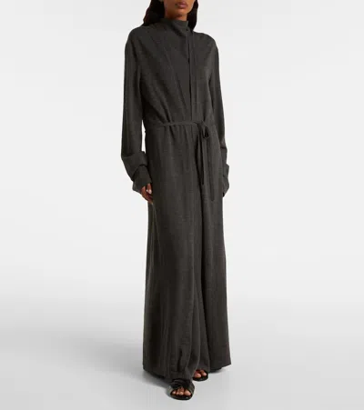 Khaite Alek Wool Wrap Cardigan In Black