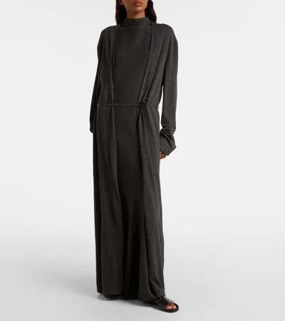 Khaite Alek Wool Wrap Cardigan In Black