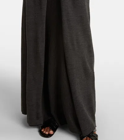 Khaite Alek Wool Wrap Cardigan In Black