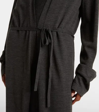 Khaite Alek Wool Wrap Cardigan In Black