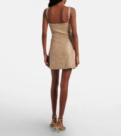 Clio Peppiatt Athena Embellished Minidress In Brown