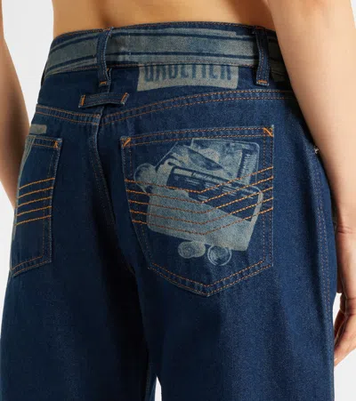 Jean Paul Gaultier Printed Mid-rise Wide-leg Jeans In Multi