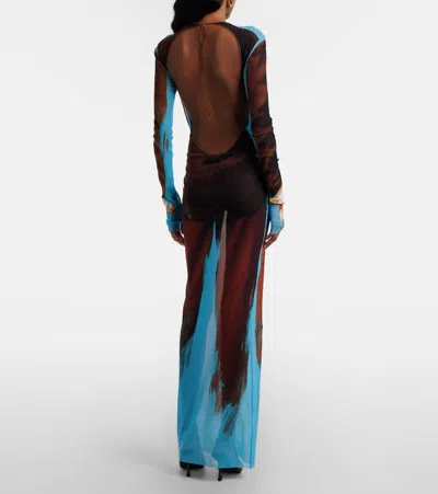 Jean Paul Gaultier Tennis Open-back Maxi Dress In Multi