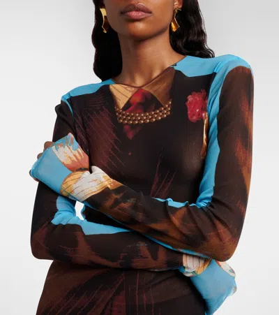 Jean Paul Gaultier Tennis Open-back Maxi Dress In Multi