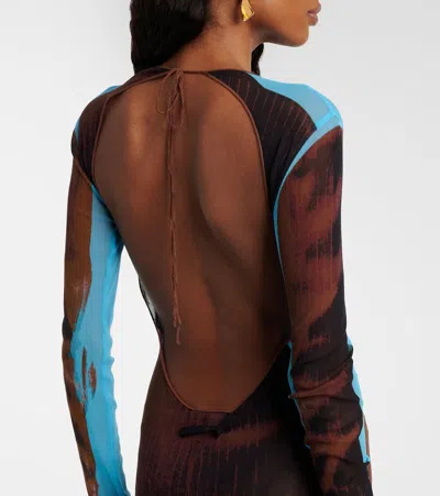 Jean Paul Gaultier Tennis Open-back Maxi Dress In Multi
