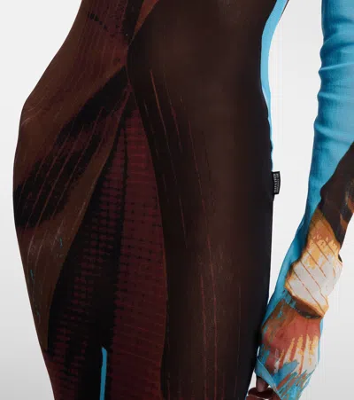 Jean Paul Gaultier Tennis Open-back Maxi Dress In Multi