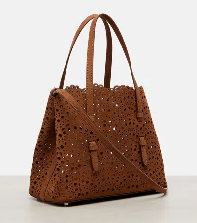 Alaïa Mina 25 Vienne Wave Leather Tote Bag In Brown