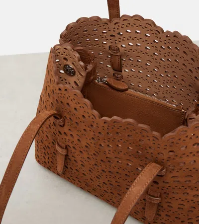 Alaïa Mina 25 Vienne Wave Leather Tote Bag In Brown
