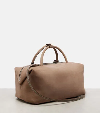 Max Mara Holdall Medium Suede Tote Bag In Brown