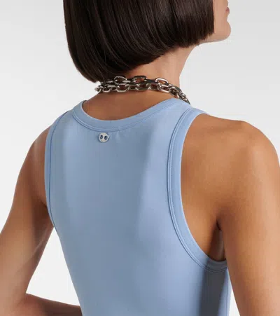 Rabanne Cutout Cotton-blend Maxi Dress In Blue