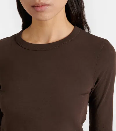Slvrlake Baby Cropped Cotton Jersey T-shirt In Brown