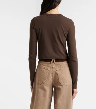 Slvrlake Baby Cropped Cotton Jersey T-shirt In Brown