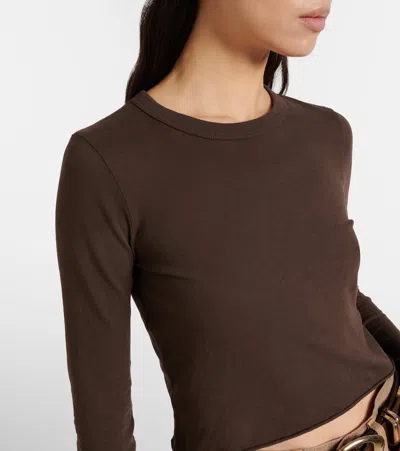 Slvrlake Baby Cropped Cotton Jersey T-shirt In Brown