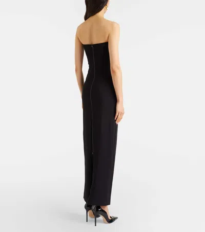 Balmain Belted Jersey Gown In Black