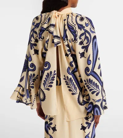 Johanna Ortiz Paisley Silk Blouse In White